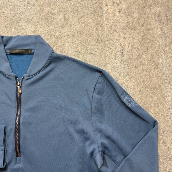 Greyson Siasconset 1/4 Zip Pullover Men M Blue Golf Performance Nylon Stretch - Picture 3 of 15